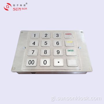 Pinpad metálico cifrado para quiosco de pagamento non tripulado